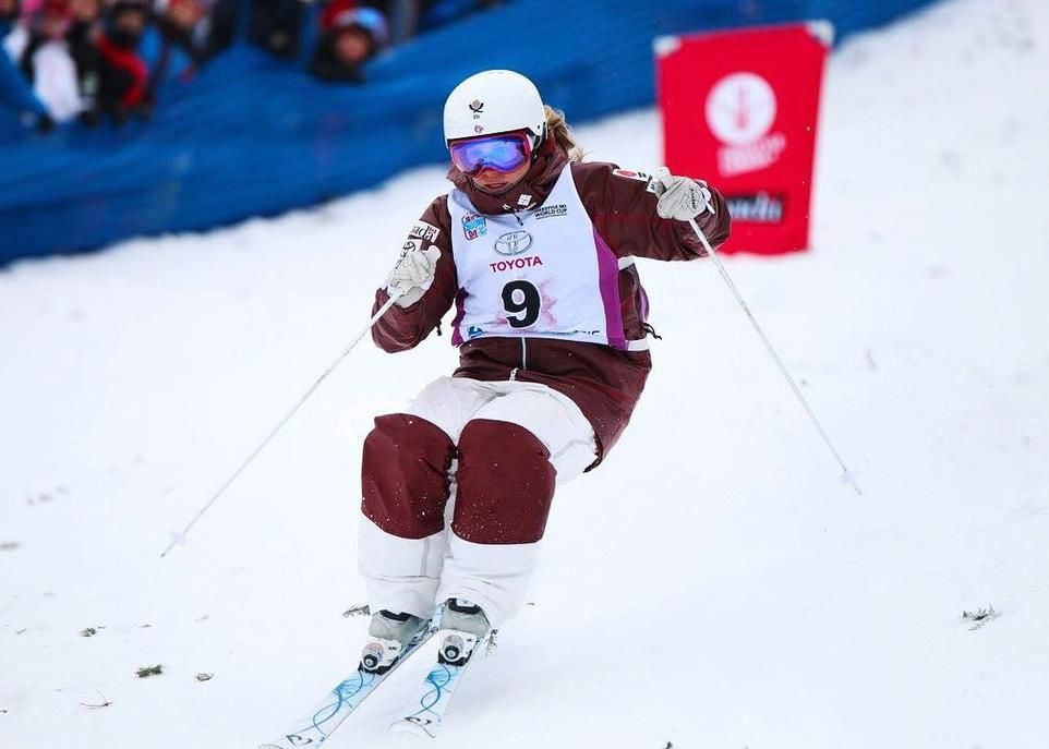 Audrey Robichaud au Mont-Tremblant à l'hiver 2018 lors de la dernière compétition de la Coupe du monde avant les Jeux olympiques de Pyeongchang.