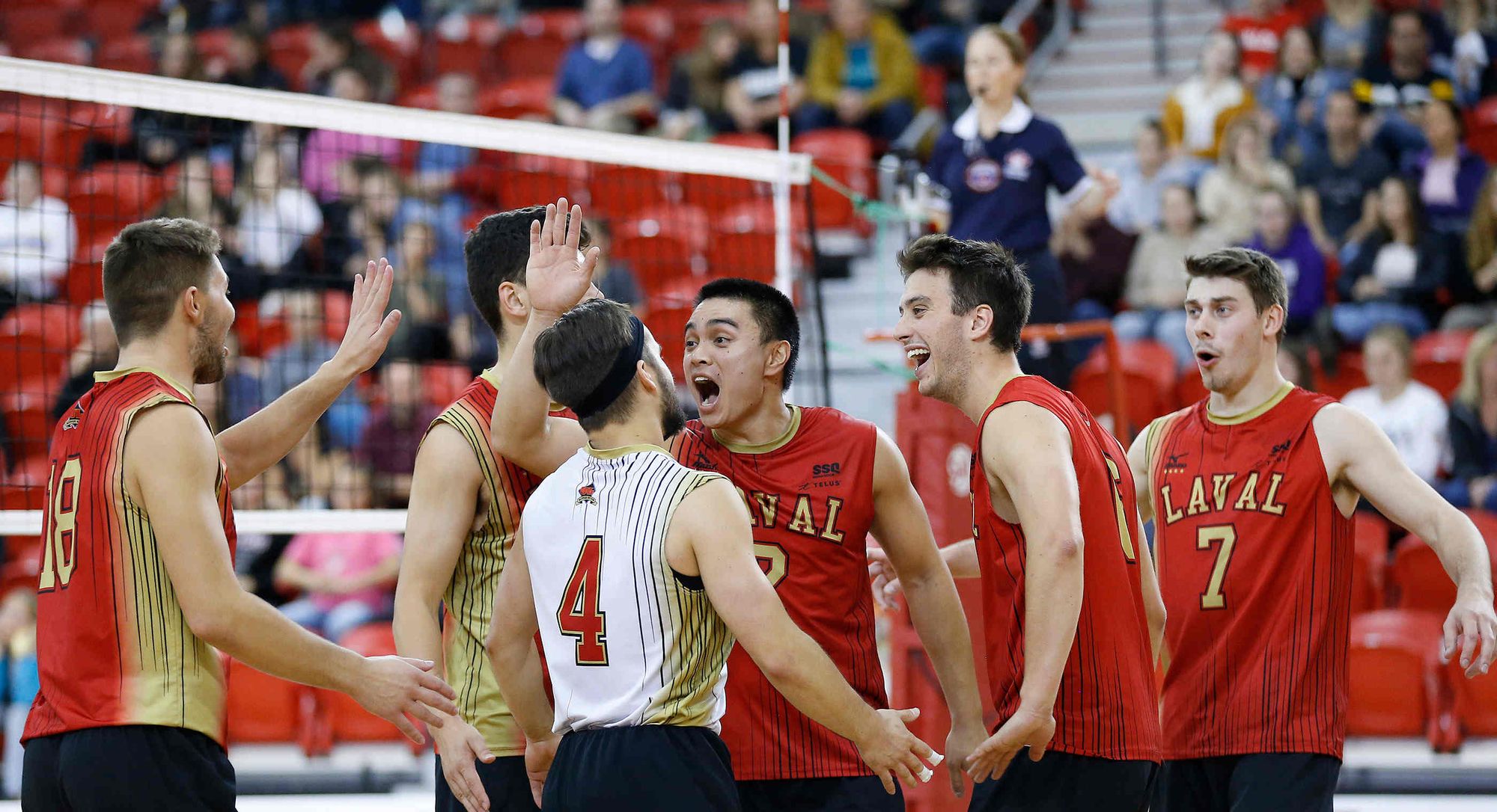 L’équipe masculine de volleyball du Rouge et Or.