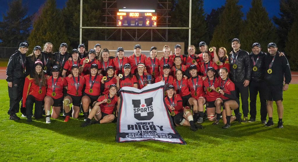 <p>L’équipe de rugby Rouge et Or a été sacrée championne nationale pour une deuxième fois en trois saisons</p>