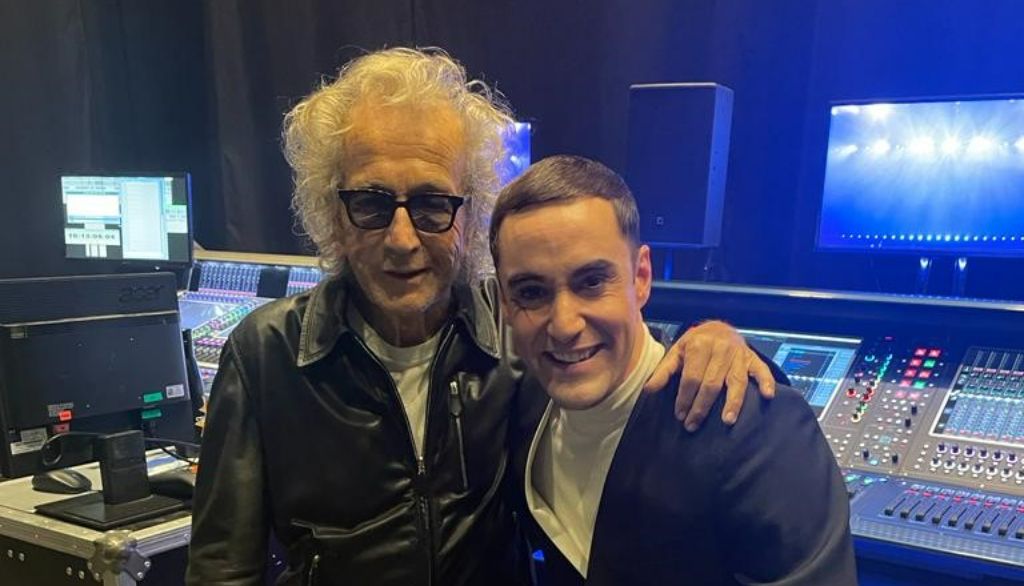 <p>David Latulippe, à droite, en compagnie de Luc Plamondon, idéateur de l'opéra rock Starmania avec Michel Berger</p>