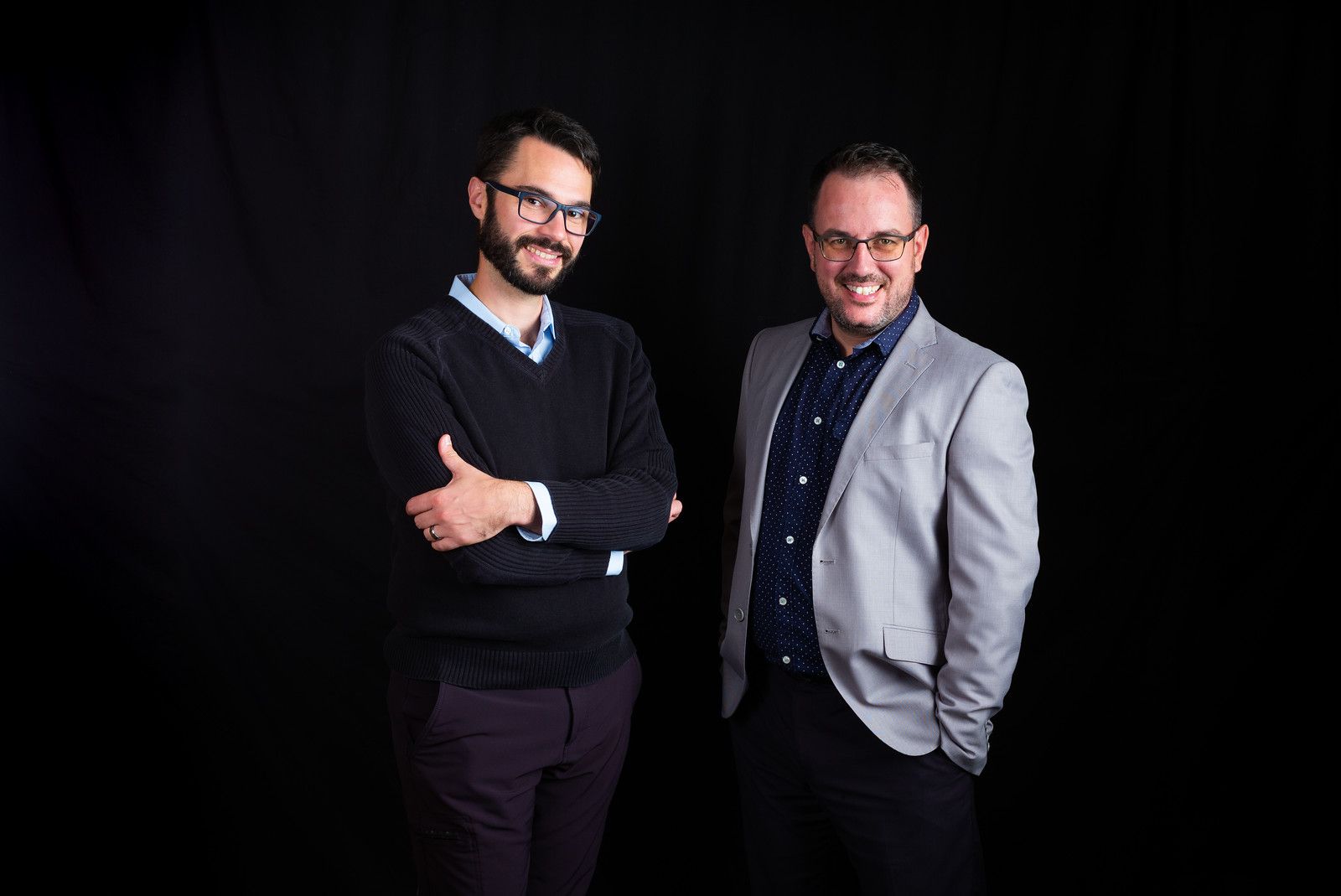 <p>Le librettiste, chorégraphe et concepteur Jean-Philippe Lavoie et le directeur musical Jean-François Mailloux.</p>
