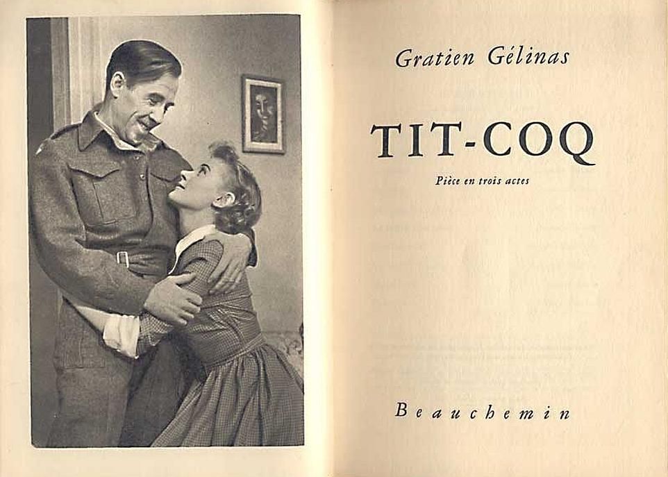 Tit-Coq est un exemple d'œuvre littéraire dédicacée et offerte par son auteur, en l'occurrence Gratien Gélinas, au premier ministre Maurice Duplessis.