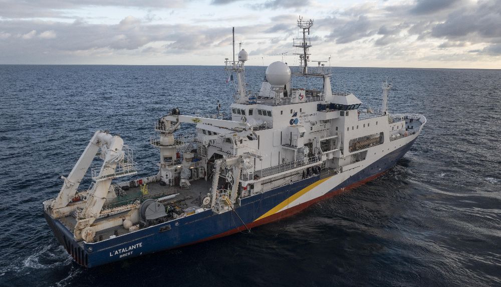 <p>L'Atalante, l'un des trois navires scientifiques de la Flotte océanographique française qui sillonnent l'Atlantique Nord.</p>
