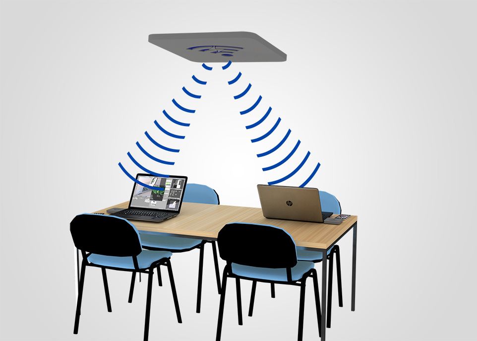 Cette simulation est un exemple d'émetteur effectuant le transfert sans fil d'énergie électrique entre deux ordinateurs. Le projet GPHY a pour objectif de faciliter le chargement des appareils électroniques que l'on utilise au quotidien par la transmission sans fil d'énergie sur plusieurs mètres.