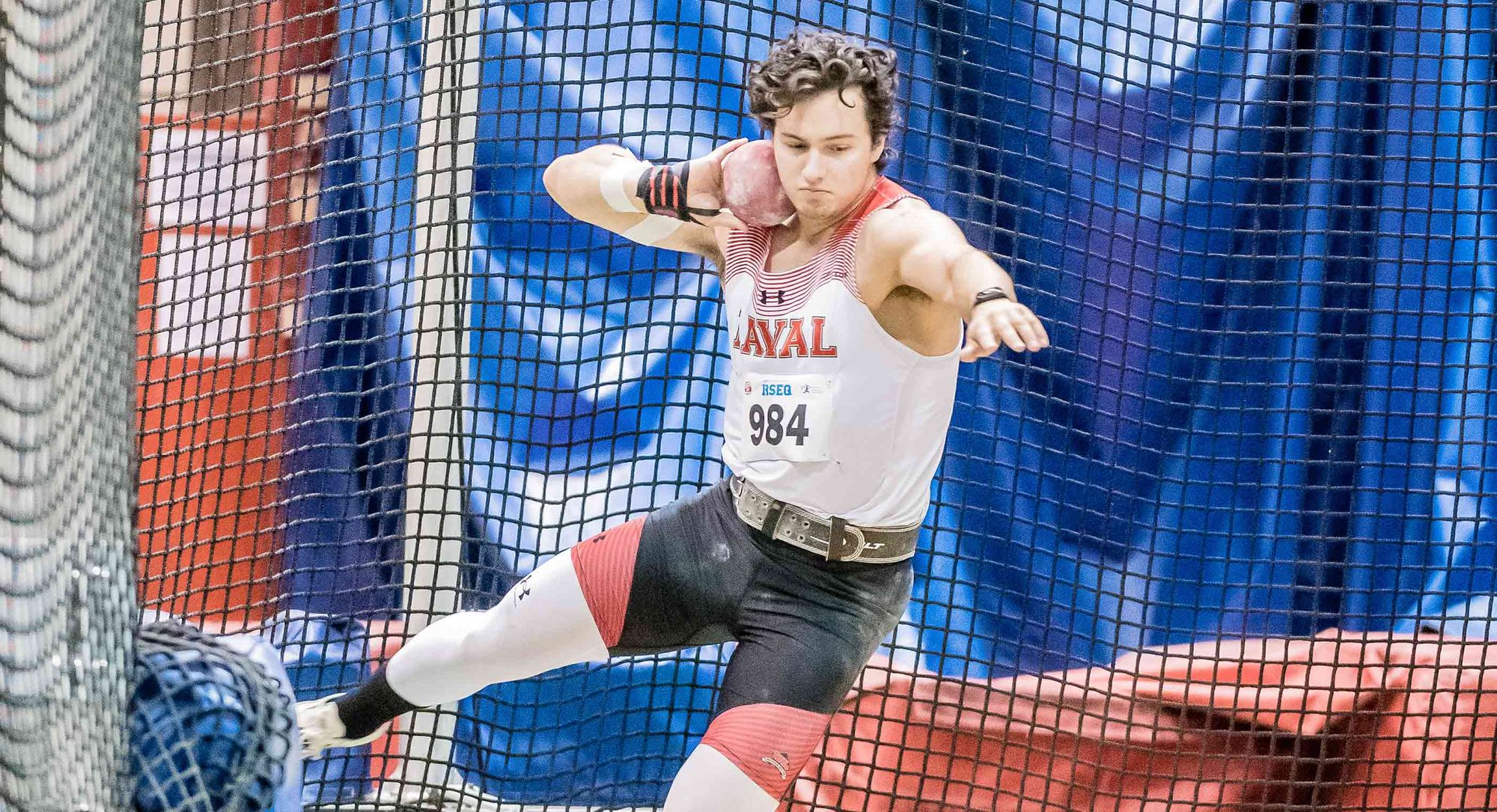 Mathieu Massé-Pelletier, du club d'athlétisme Rouge et Or.