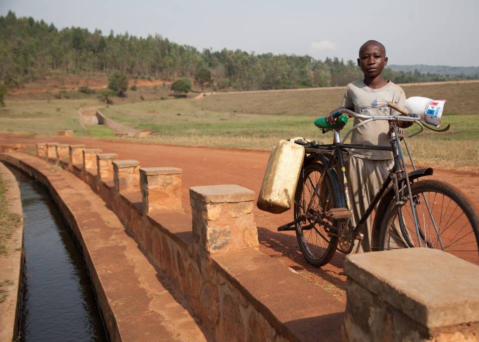 L'aide financière de la Banque mondiale a notamment servi à la réalisation de ce projet d'irrigation au Rwanda.
