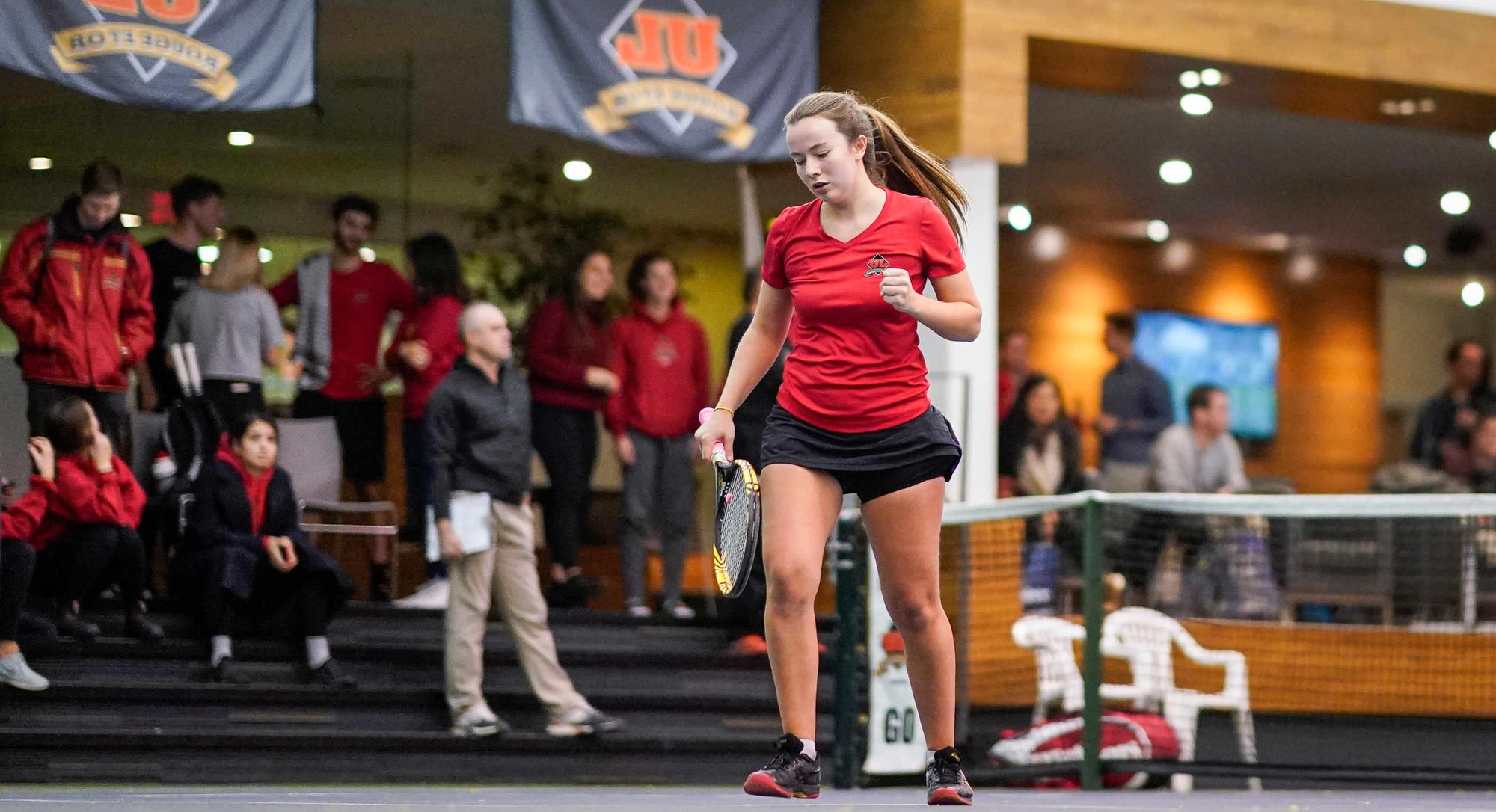 <p>La joueuse de tennis Camille Godin, du Rouge et Or de l'Université Laval.</p>
