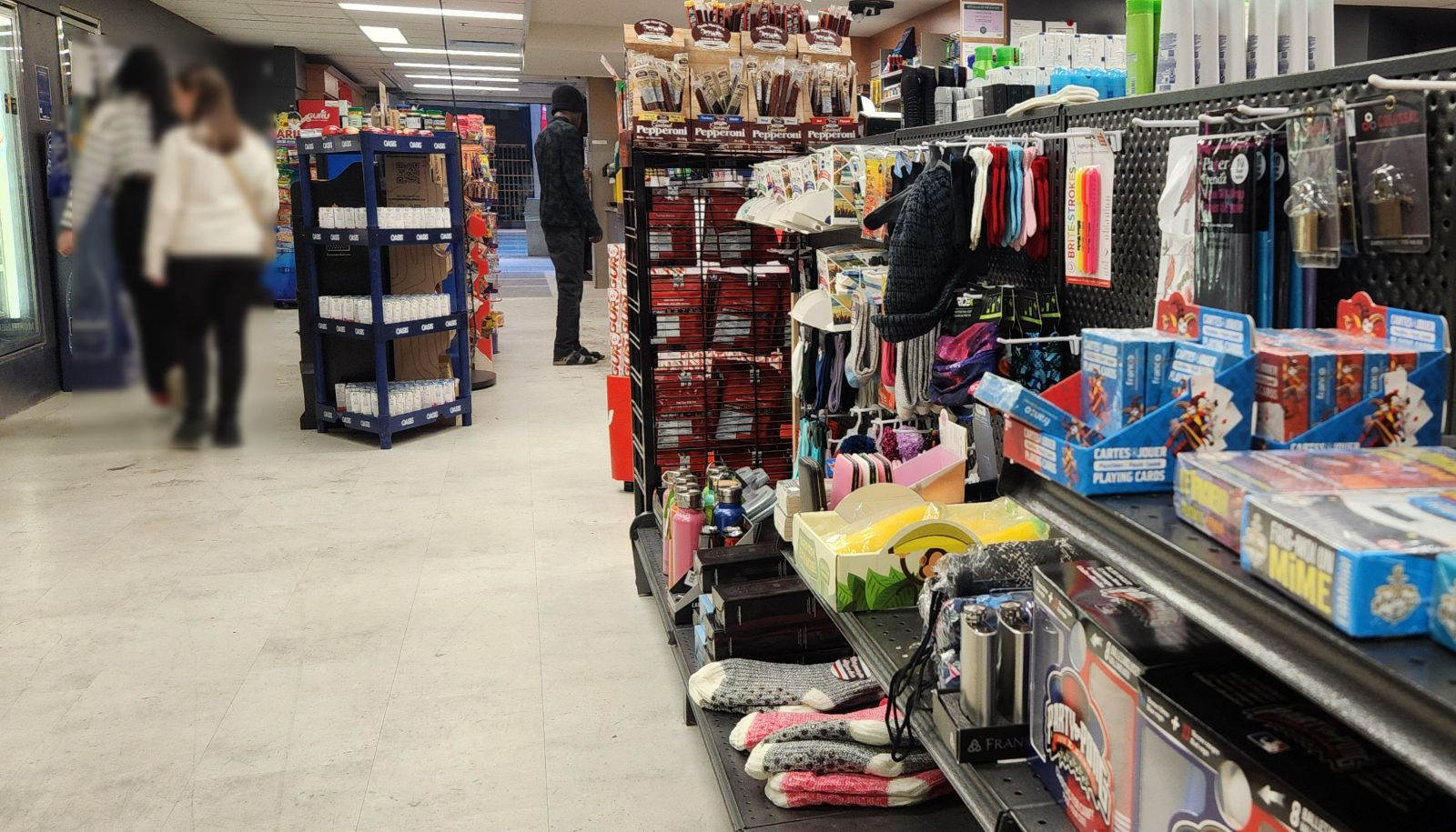 <p>L'offre de produits est variée, jusqu'aux tuques, gants et balais à neige.</p>