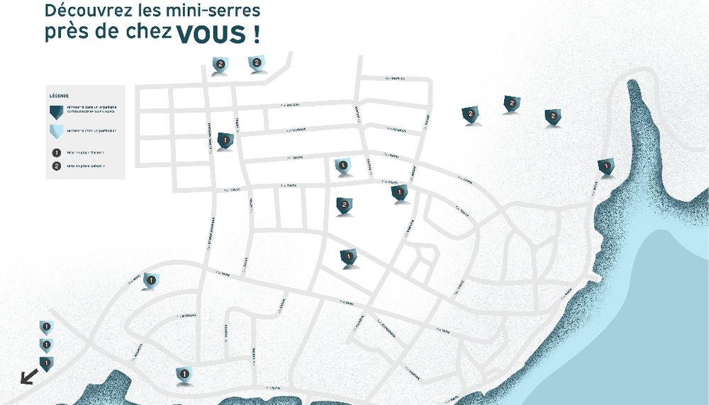 <p>Une carte incite la population à découvrir les mini-serres déjà mises en place. </p>