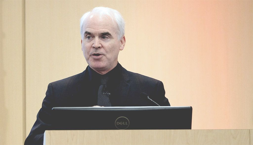 <p>Paul Beaudry, sous-gouverneur de la Banque du Canada, durant son allocution du 30 janvier à l’Université Laval.</p>