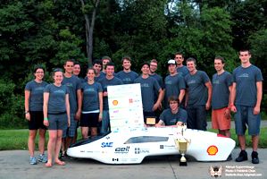 Le bolide conçu par les étudiants du Département de génie mécanique a réalisé une performance de 995 kilomètres au litre.