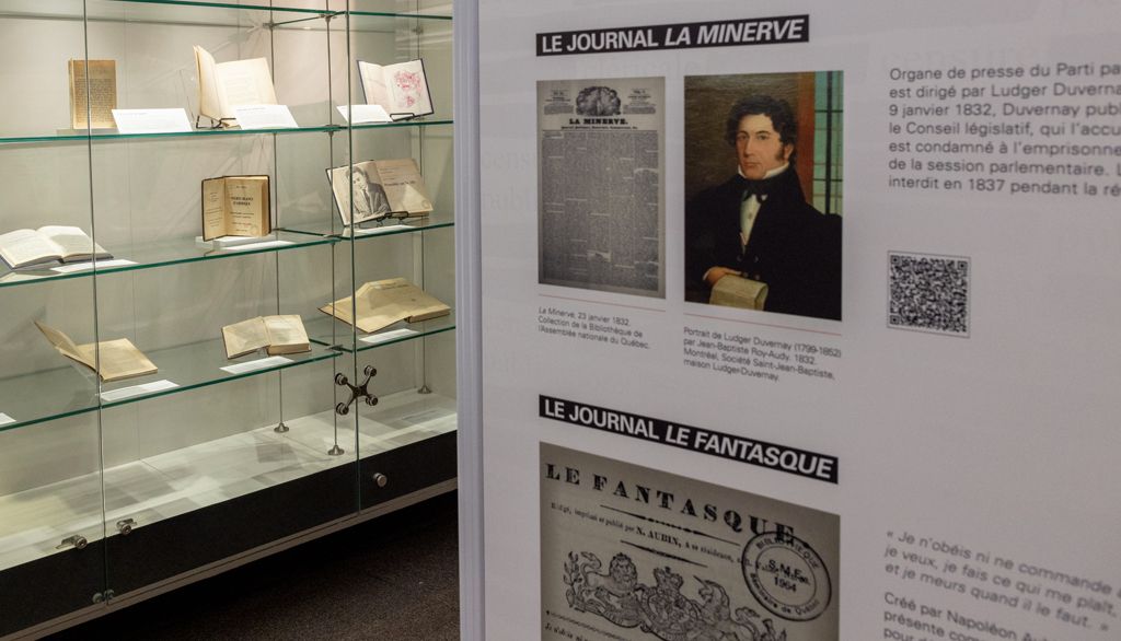 <p>L’exposition comprend 4 modules conçus à la Bibliothèque de l’Assemblée nationale du Québec et elle a été enrichie, à l’Université Laval, de 17 livres puisés dans les collections de la Bibliothèque.</p>