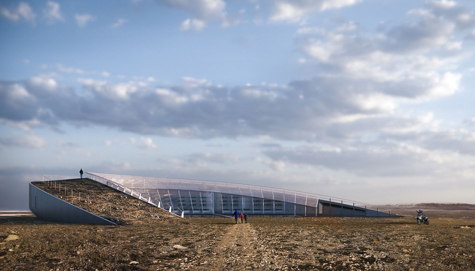 <p>Le bâtiment bioclimatique conçu par Thomas Biscaro, Thomas Laprise et Zian Charron.</p>