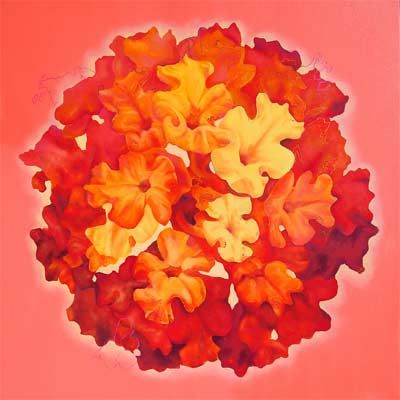 Saveurs de corail, acrylique et huile sur toile de Catherine Mercille