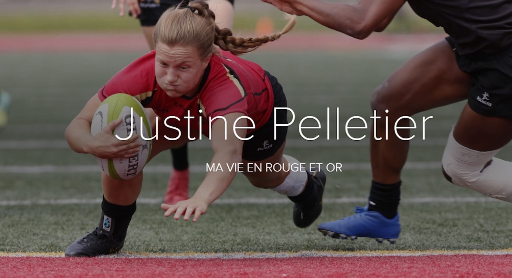 Justine Pelletier, joueuse du club de rugby Rouge et Or.