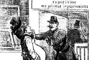 <p>«Madame! Cela ne serait pas prudent. Retirez-vous!», caricature parue le 16 avril 1877 dans Le Charivari</p>