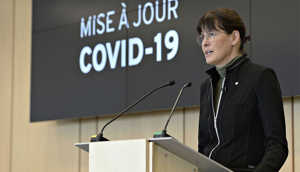 <p>La rectrice Sophie D’Amours dans un récent point de presse.</p>