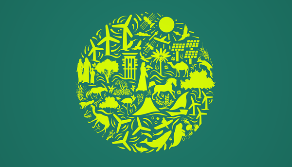 Emblème de la COP28. La Conférence des Parties de l’ONU désigne couramment la réunion annuelle des États pour fixer les objectifs climatiques mondiaux. Elle est prévue par la Convention-cadre des Nations unies sur les changements climatiques de 1992.