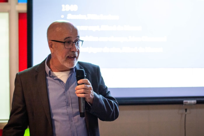 <p>Bernard Duchesne, neveu du fondateur de la troupe Les Treize et collaborateur de la troupe, était présent à cette soirée bien spéciale.</p>