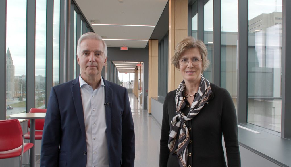 Jean St-Gelais, président du Conseil d’administration et Sophie D’Amours, rectrice de l’Université Laval.