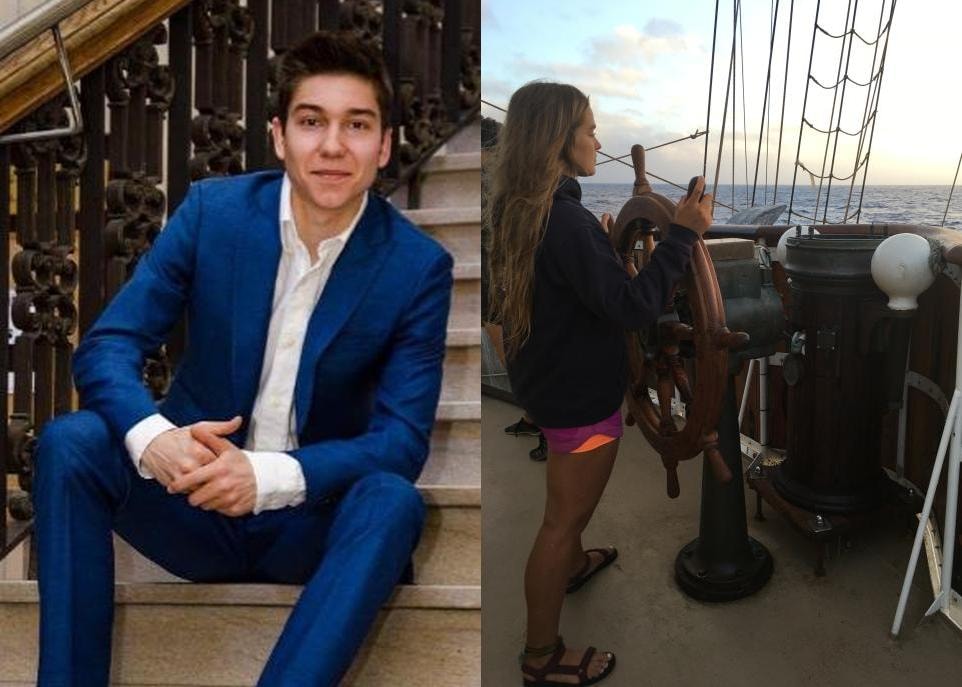 À sa première année au cégep, Nicolas Fillion a effectué un stage à l'Agence spatiale canadienne.L'an dernier, sur l'Atlantique, Gabrielle Martineau a suivi une formation de niveau collégial à bord d'un grand voilier. Elle a également tenu la barre et nagé avec un requin-baleine.