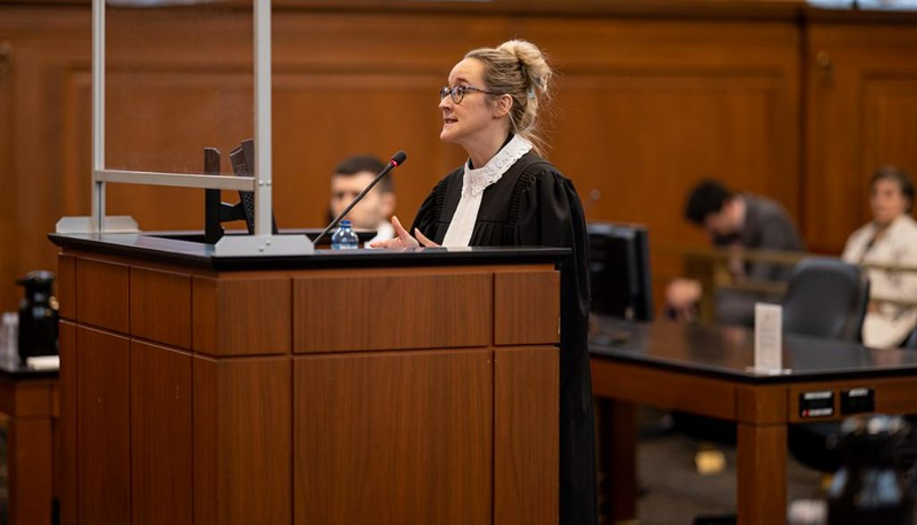 <p>Lidia Côté, de l’Université Laval, a obtenu <i>ex æquo</i> le prix Meilleur plaideur ou meilleure plaideuse, selon les points obtenus lors de la joute préliminaire.</p>