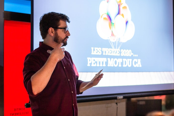 <p>Olivier Charbonneau, président de la troupe Les Treize</p>