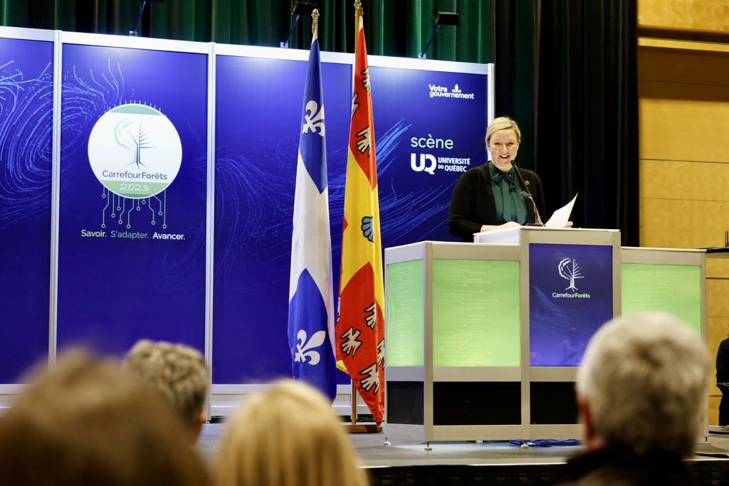 Maïté Blanchette Vézina, ministre des Ressources naturelles et des Forêts et ministre responsable de la région du Bas-Saint-Laurent et de la région de la Gaspésie- Îles-de-la-Madeleine.