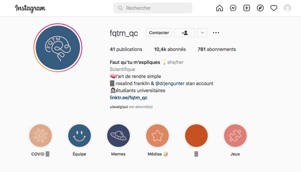 <p>Faut qu'tu m'expliques compte près de 10 500 abonnés sur Instagram.</p>