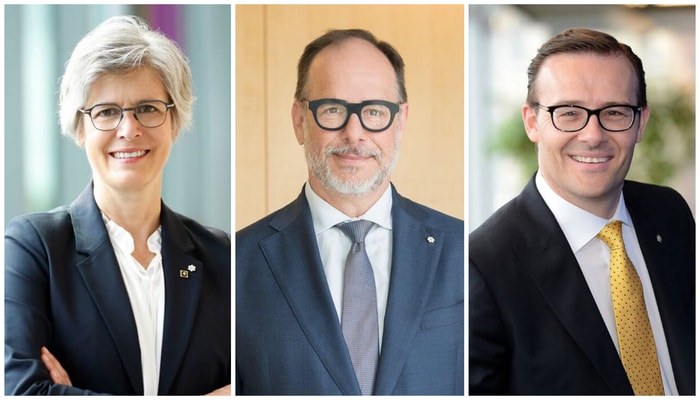 La rectrice de l'Université Laval, Sophie D'Amours, le recteur de l'Université de Montréal, Daniel Jutras, et Guy Cormier, PDG sortant du Mouvement Desjardins  sont membres du collectif Mission talents Québec. 