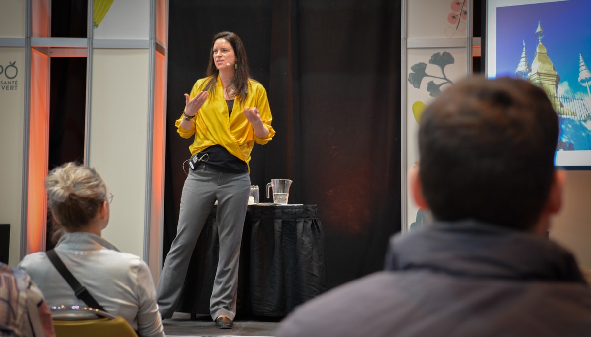 La conférence d'Isabelle Soucy, présentée en collaboration avec Infuse Magazine, avait pour titre «Antidote au stress».