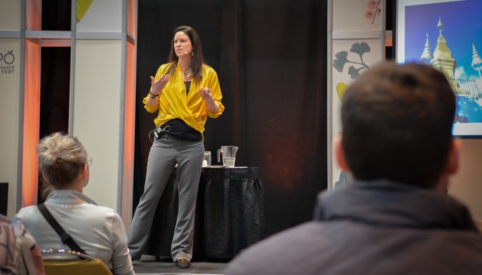 La conférence d'Isabelle Soucy, présentée en collaboration avec Infuse Magazine, avait pour titre «Antidote au stress».
