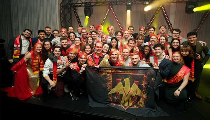 La délégation de l'Université Laval à Montréal après l'annonce de la 3e position au classement général des Jeux de génie