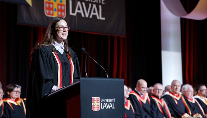 Camille Lavallée, lors de sa prise de parole