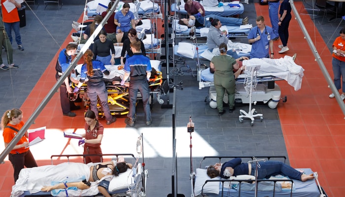 L'exercice de simulation appelé Code orange dans la cafétéria du pavillon Ferdinand-Vandry