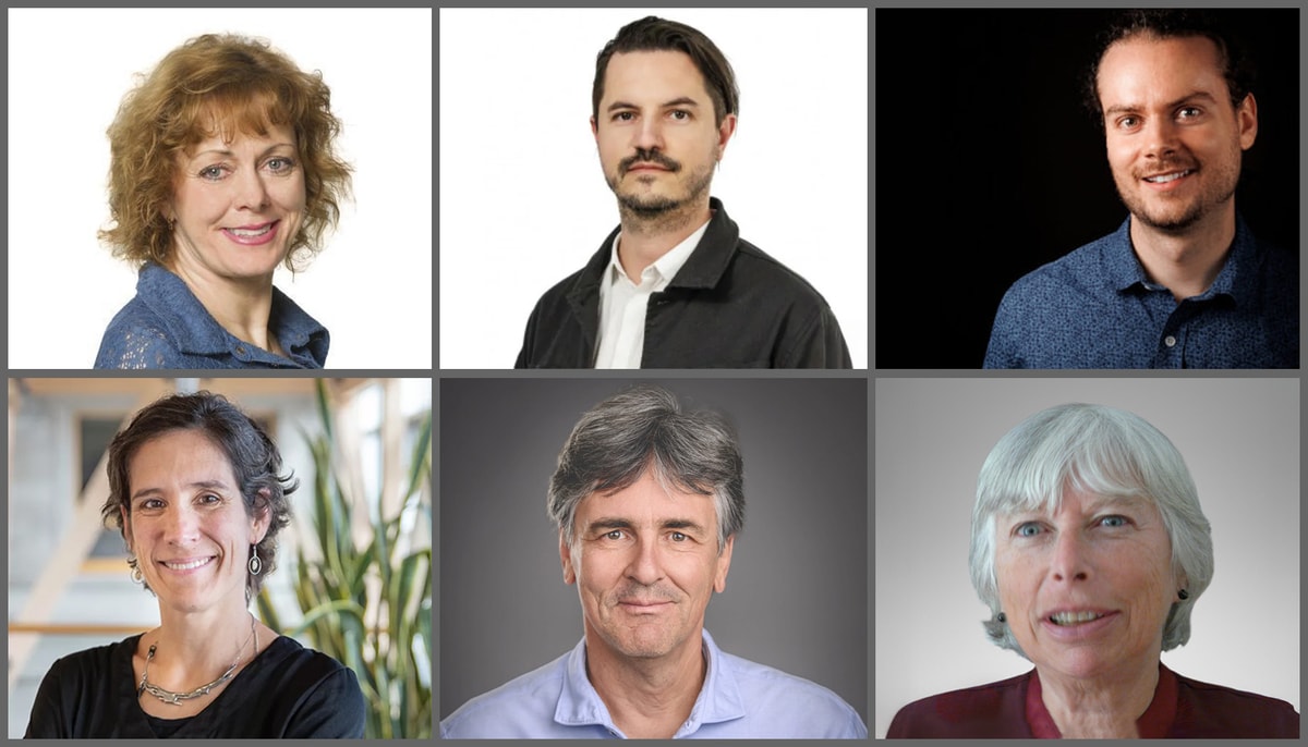 On trouve les signatures de six membres de la communauté universitaire dans l'édition 2026 de L'état du Québec. Ce sont, en haut et de gauche à droite: Lisa Birch, Yannick Dufresne et Alexandre Fortier-Chouinard. En bas et de gauche à droite: Maude Flamand-Hubert, Simon Grondin et Diane Lamoureux.