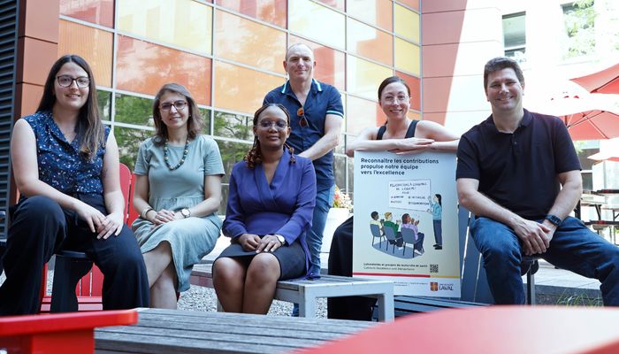 L'équipe du projet Labs en santé est composée de Karine Bouchard, Seima Souissi, Créscence Joëlle Mefou Tasong, Alban Da Silva, Marie-Josée Lavoie et Martin Pelletier.