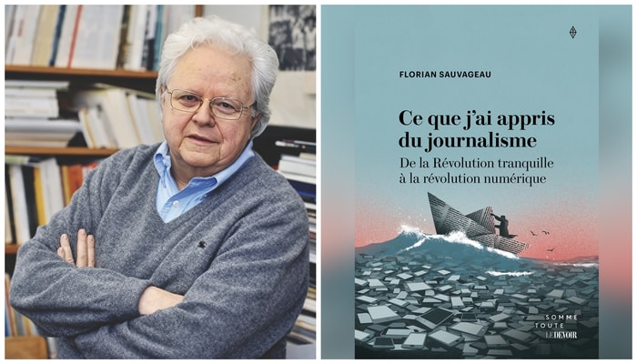 Florian Sauvageau et la couverture de son livre