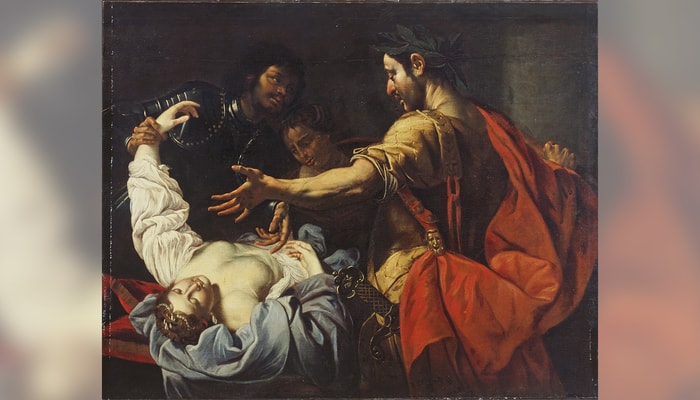 En l'an 59 apr. J.-C., l'empereur Néron fait assassiner sa mère Agrippine. Le fantôme de celle-ci le poursuivra jusqu'à la fin de ses jours. Ici, l'œuvre Néron devant le corps d'Agrippine d'un auteur inconnu de l'École française, réalisée vers 1650.