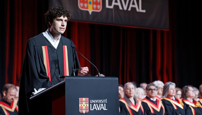 Lors de son discours, Antoine Beauchamp a livré un message de fierté et de reconnaissance.