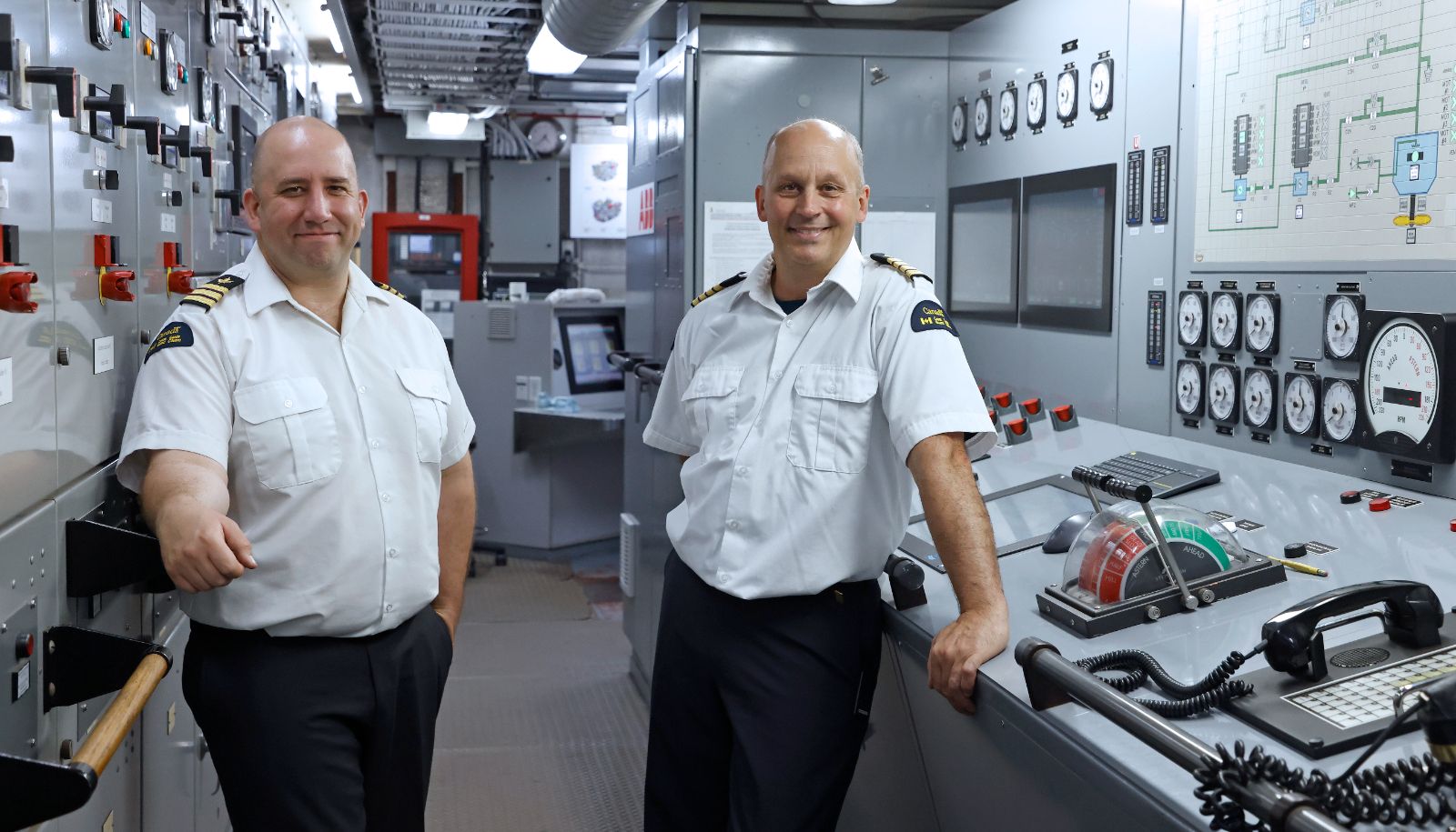 Richard Blanchette, senior mechanic, and Martin Desaulniers, chief mechanic, were not asked to show the behind the scenes of the ship.