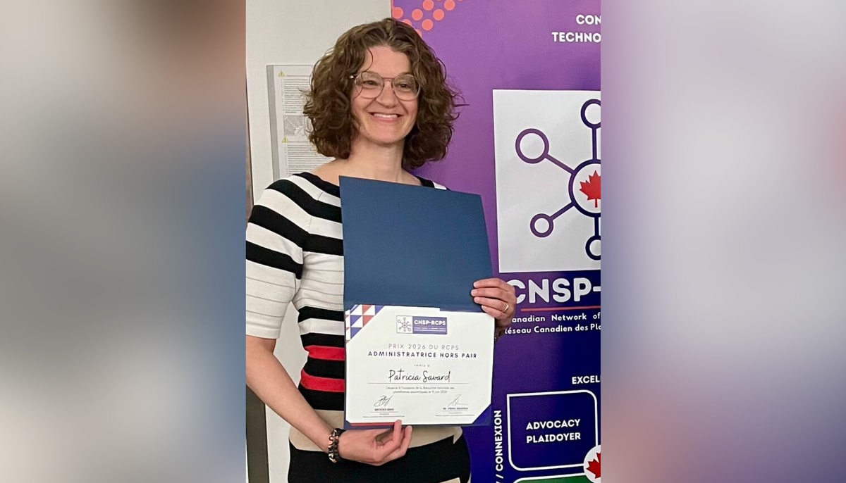 Patricia Savard lors de la remise de son prix