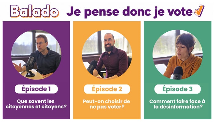 De gauche à droite: le professeur Jérôme Gosselin-Tapp, l'étudiant à la maîtrise en science politique Fabien Tremblay et la professeure Juliette Roussin