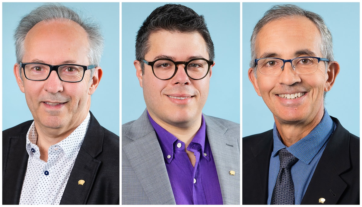 De gauche à droite, les professeurs Clément Gosselin, Edel Pérez-López et Philippe Pibarot