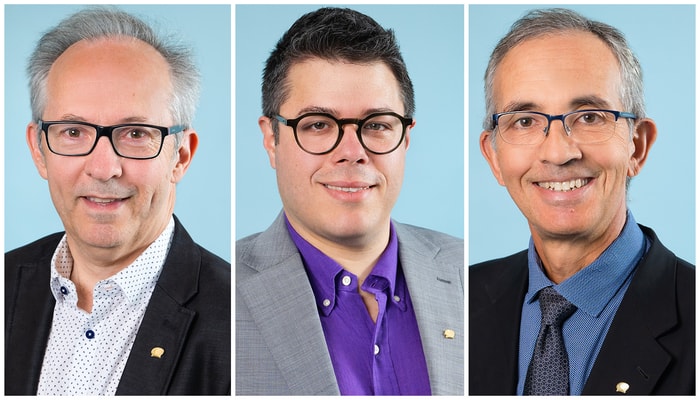 De gauche à droite, les professeurs Clément Gosselin, Edel Pérez-López et Philippe Pibarot