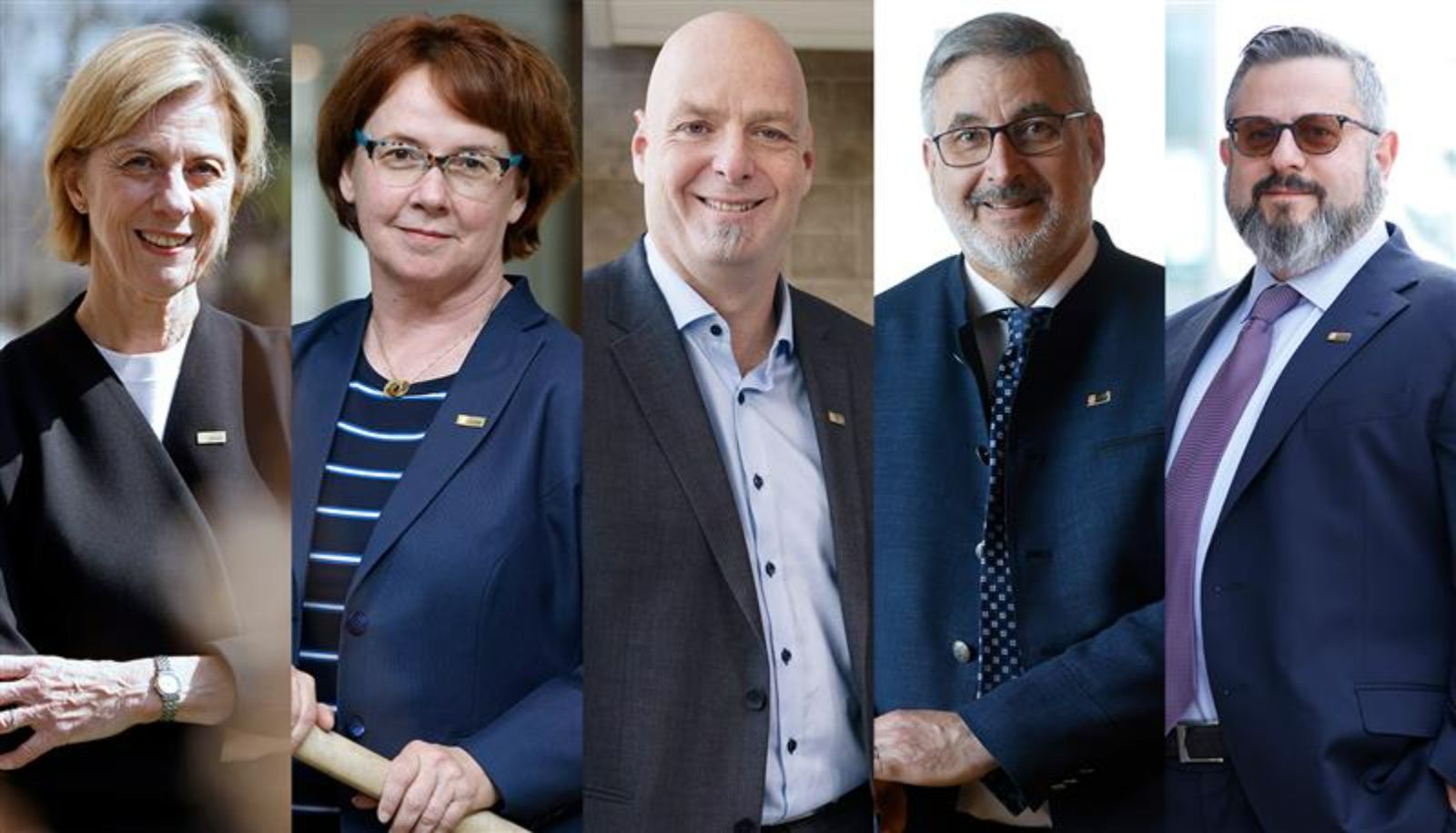 De gauche à droite: Carmen Bernier, Marie Arsenault, Stéphane Boudreau, Yves Guérette et Alexandre Stylios