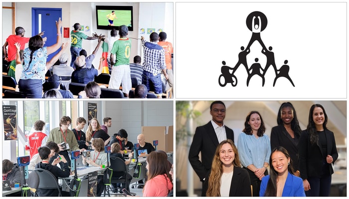 De gauche à droite et de haut en bas: l'Association des résident(e)s à l'Université Laval vise à créer une communauté résidentielle dynamique et inclusive. Adaptunion Ulaval est un nouvel espace de défense des droits, de soutien et de solidarité, par et pour les personnes étudiantes en situation de handicap. En mai 2025, les membres du Club de speedcubing ont participé à la Compétition Saint-Augustin. Enfin, la Firme Conseil Consortium Consultation est dirigée, à l'arrière, par William Amani, Apolline Chapon, Muriel Popoin et Annabelle Lamoureux et, à l'avant, par Claudia Thibault-Piedboeuf et Jana Plourde.