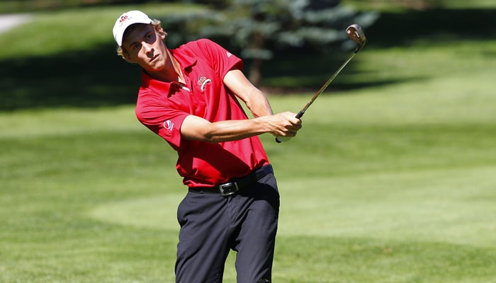 Le golfeur Ugo Coussaud, alors qu'il portait les couleurs du club de golf Rouge et Or de l'Université Laval.