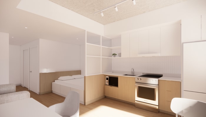 Un aperçu des futurs logements loués entièrement meublés, en formule «prêt à habiter».