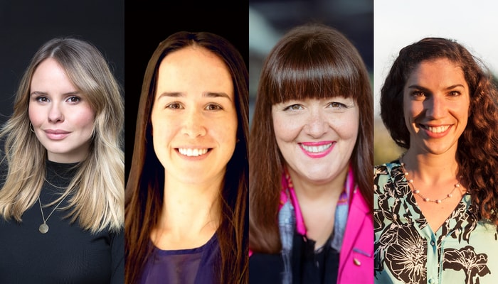 (De gauche à droite) Léa Clermont-Dion, Laurie Rousseau-Nepton, Louise Cordeau et Madison Rilling, diplômées de l'Université Laval.